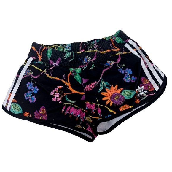ADIDAS  Waist 26" CROSSFIT POISONOUS GARDEN TROPICAL FLORAL SHORTS  XS - Picture 2 of 5
